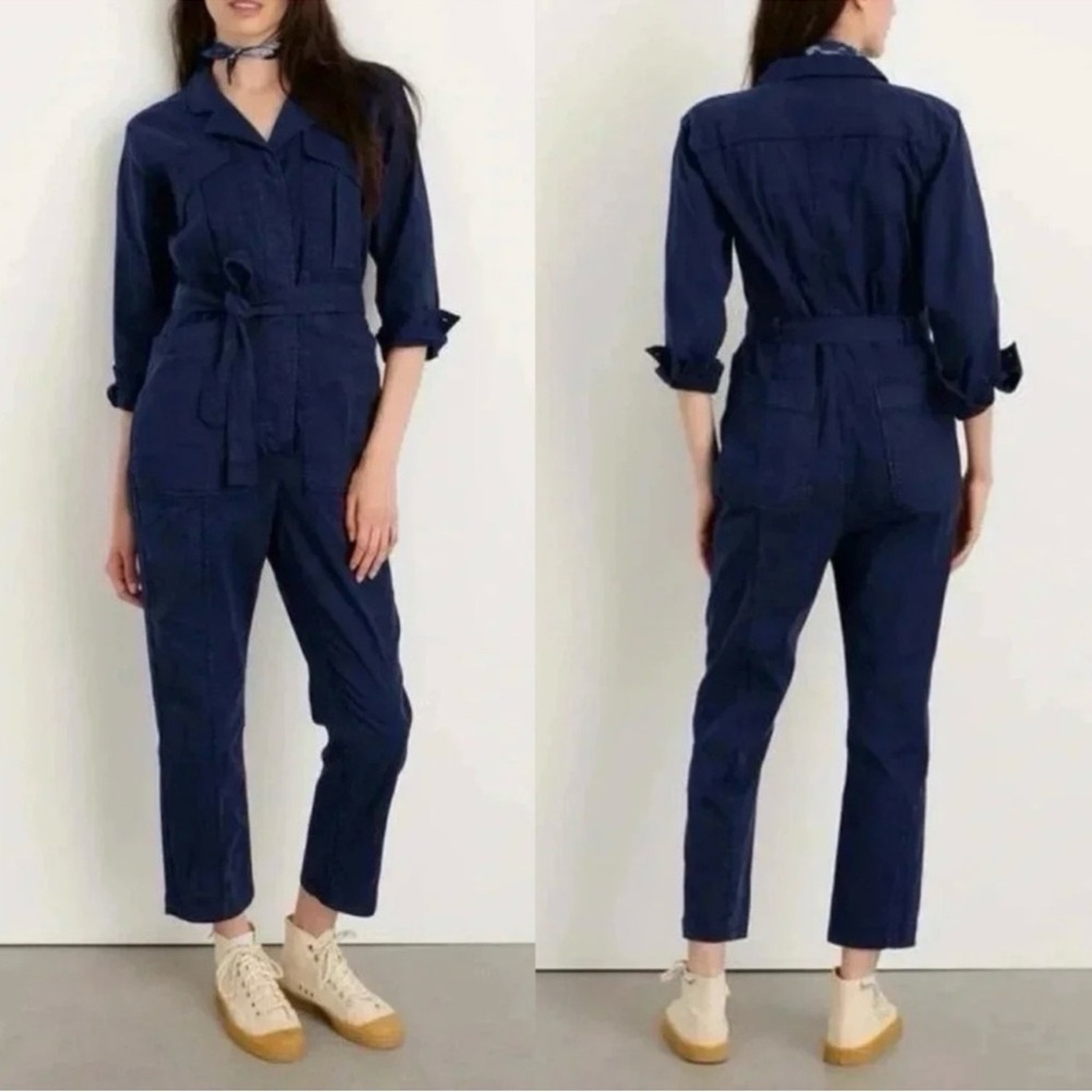 ALEX MILL Expedition Washed Twill Jumpsuit Deep
Navy Blue Casual Women's s